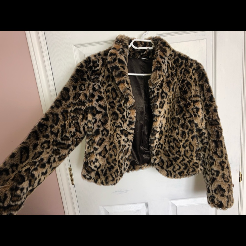Cheetah print Faux fur coat